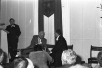 Prime Minister Menahem Begin received today the Citizenship of Jerusalem from Mayor Teddy Kollek.