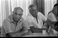 Some Arab Israeli leaders holding a press conference demanding from the government equality for the Arab residents, the same like the Jewish population have.