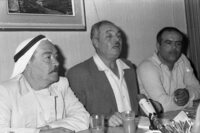 Some Arab Israeli leaders holding a press conference demanding from the government equality for the Arab residents, the same like the Jewish population have.