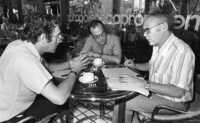 Zeev Shiff interviewing Ehud Olmert.