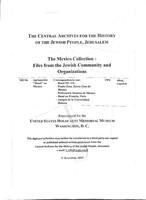 Correspondencia con: Bund EE. UU.; Poalei Zion, Zeirei Zion de México; Federación Sionista de México; Bund en Francia, París; Amigos de la Universidad Hebrea.