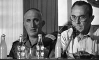 Defence Minister Moshe Arens held a press conference with the Chief of Staff Moshe Levy.