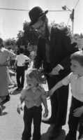 The traditionlal haircut of three-years-old male children at the orthodox Jewish families is done in a public ceremony usual at tombs of famous Rabbis in Jerusalem or at Mt Miron near Safat.
