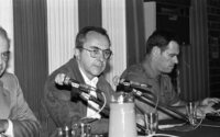 Defence Minister Moshe Arens held a press conference.