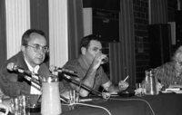 Defence Minister Moshe Arens held a press conference.