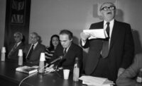 Shmuel Pissar, writer' addressing at the Immigrants from Romania Union following the publication of his new book in the Yiddish language.
