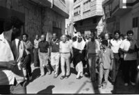 ערבים ישראלים מוחים נגד הכיבוש.
