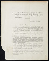 Réponse sur la préconisant l'expulsion des Juifs de la maçonnerie.