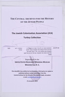 Correspondence chiefly between JCA Paris and Joseph Niego concerning administrative and financial issues with regard to (war) damages in the settlement during the Greek occupation.