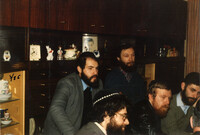 Ze'ev Geyzel; Reuven Pyatigorsky; sitting Chayim Briskman; brother of Dr. Mikhail Khanin; Schuchman.