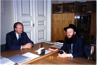Rav Eliyahu Essas with Minister of Culture and Education, Lithuania.