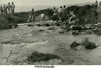 ביום העלייה על הקרקע- בניית הגשר על נחל הדן.