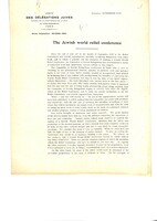 Proposals by Alexander Salkind, New York, and the Comité des Délégations Juives, Paris, to call a World Jewish Relief Conference.