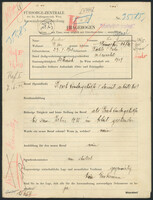 Applicant: Amber, Leo Israel; born 29.1.1903 in Bielitz; married; profession(s): Buchbindegehilfe (derzeit arbeitslos).