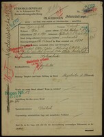 Applicant: Bienenfeld, Robert; born 20.5.1901 in Gutenbrunn B/Martinsberg; married.