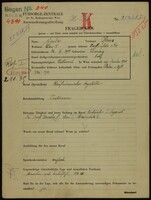 Applicant: Binder, Heinz; born 26.6.1911 in Danzig (Poland); single.