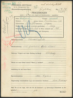 Applicant: Arkusch, Samuel; born 17.12.1907 in Podgorze (Krakow, Poland); single.