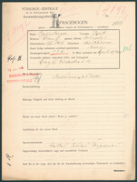 Applicant: Baumberger, Izak; born 1.3.1910 in Mukacheve (Ukraine); single.