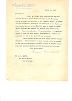 Correspondence on "Kehillah" matters with Louis Marshall.