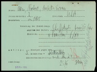 Applicant: Eisner, Norbert; born 24.8.1917 in Klosterneuburg (Austria); single.