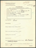 Applicant: Beer, Gisela; born 20.6.1877 in Český Těšín (Czech Republic); widowed.