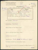 Applicant: Feder, Dwojra; born 29.10.1911 in Radomyśl nad Sanem (Poland) single.
