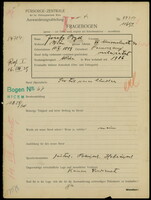Applicant: Byk, Josef; born 15.10.1889 in Pomorzany (Ukraine); married.