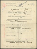 Applicant: Friedmann, Karl; born 19.5.1908 in Vienna (Austria); single.