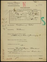 Applicant: Findler, Dawid; born 27.1.1889 in Senica (Slovakia); married.