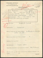 Applicant: Frischmann, Josefine; born 22.2.1892 in Hlubočepy (Prague (Czech Republic)ue, Czech Republic); widowed.