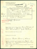 Applicant: Gasthalter, Hirsch; born 5.10.1881 in Sassów (Ukraine); married.