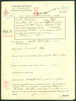Applicant: Geiringer, Josef; born 8.6.1878 in Galanta (Slovakia); married.