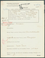 Applicant: Geldzähler, Aron; born 13.8.1903 in Radomysl, Wielki; married.
