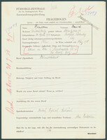 Applicant: Fischkus, David; born 30.4.1916 in Stuttgart (Germany); single.