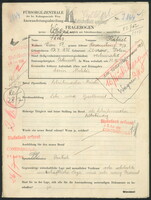 Applicant: Fuchs, Rafael; born 10.7.1872 in Zborów (Ukraine); married.