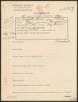 Applicant: Fürchtgott, Albina; born 17.5.1887 in Uherský Brod (Czech Republic); married.