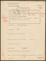 Applicant: Csaszar, Josef; born 15.8.1885 in Békéscsaba (Hungary); married.