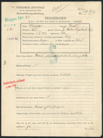 Applicant: Danziger, Ernst; born 6.1.1917 in Vienna (Austria); single.