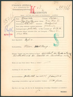 Applicant: Horosohn, Sophie; born 29.11.1888 in Bialystok; divorced.