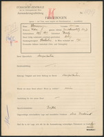 Applicant: Hammermann, Mariem; born 20.1.1899 in Brody (Lʹvivsʹka oblastʹ, Ukraine); single.