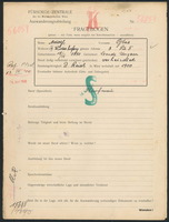Applicant: Adolf, Glas; born 18.9.1880 in Csenke (Hungary); married.