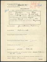 Applicant: Jernchem, Chaje; born 5.12.1890 in Limanowa; divorced.