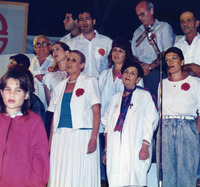 בחג ה60 לבית השיטה, נורית מורן, רות אלון, פנינה פלד, דבורה נבו, איזי שונרי, אבישי גלבע ויוקי.
