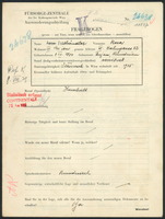 Applicant: Feldhändler, Rosa; born 1.12.1880 in Bojan (Ukraine); widowed.