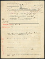Applicant: Fenster, Abraham; born 15.9.1864 in Strzeliska (Ukraine); widowed.