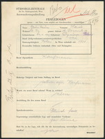 Applicant: Grünbaum, Hersch; born 11.1.1909 in Dynów (Poland); married.