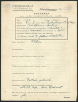 Applicant: Katz, Marie; born 16.11.1893 in L'viv (Ukraine); married.