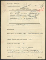 Applicant: Haas, Daniel; born 6.8.1863 in Púchov (Slovakia); married.