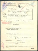 Applicant: Heller, Josef; born 29.6.1904 in Vienna (Austria); single.