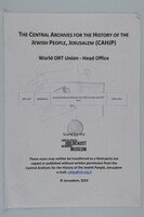 Correspondence between the AJDC Europe and ORT Berlin.